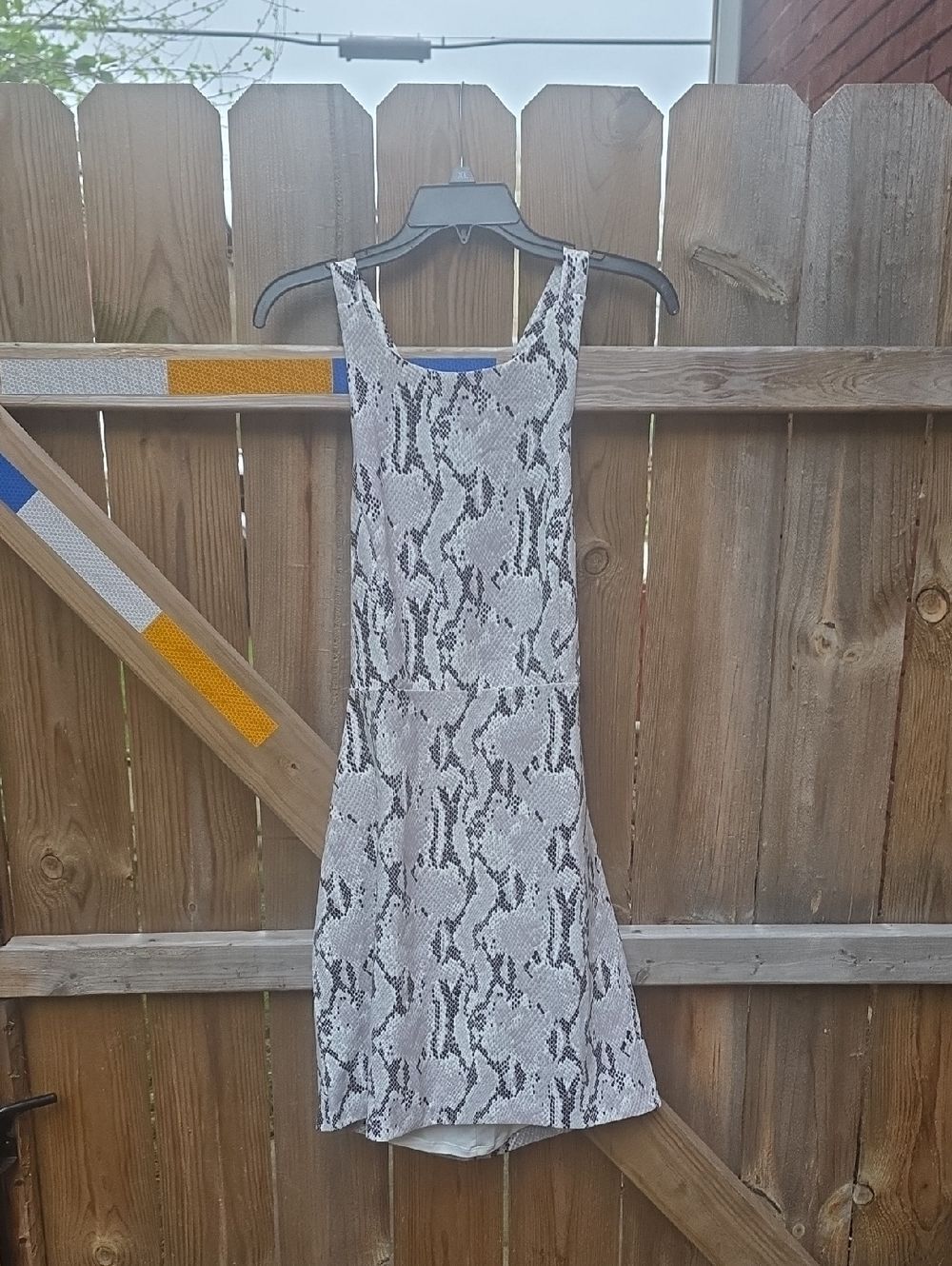 Express Snake-Print Tank Dress in Gray and Black